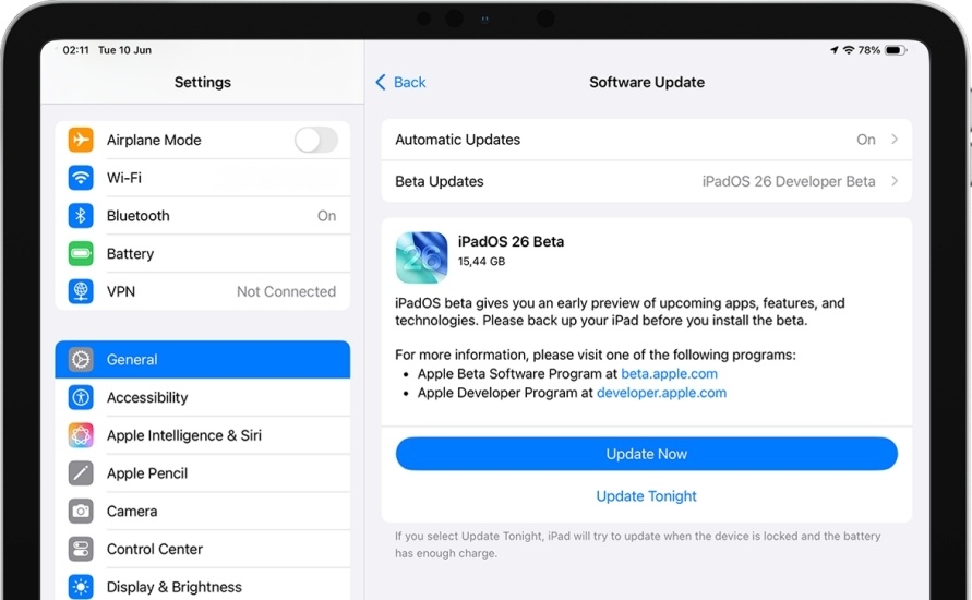 install ipados 26 developer beta