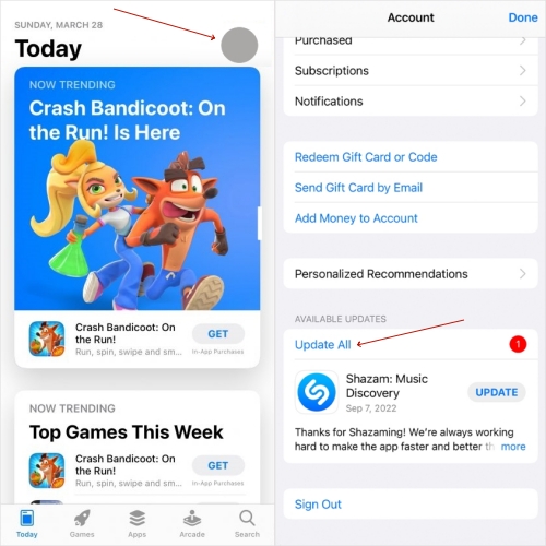 update iphone apps