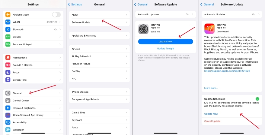 update-iphone in settings