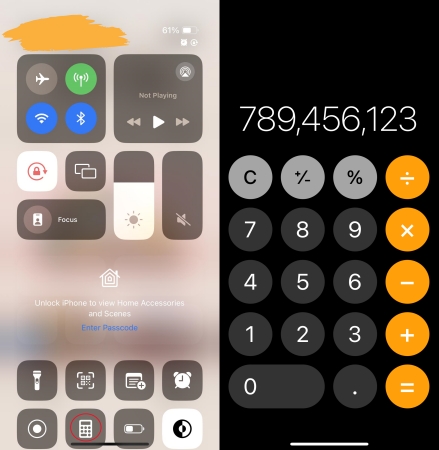 use calculator to unlock iphone
