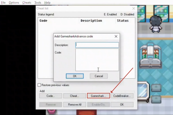 use pokemon unbound cheat code vba
