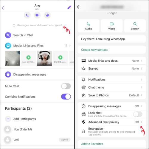 end-to-end encrption of viber and whatsapp