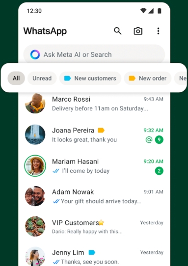 whatsapp business label