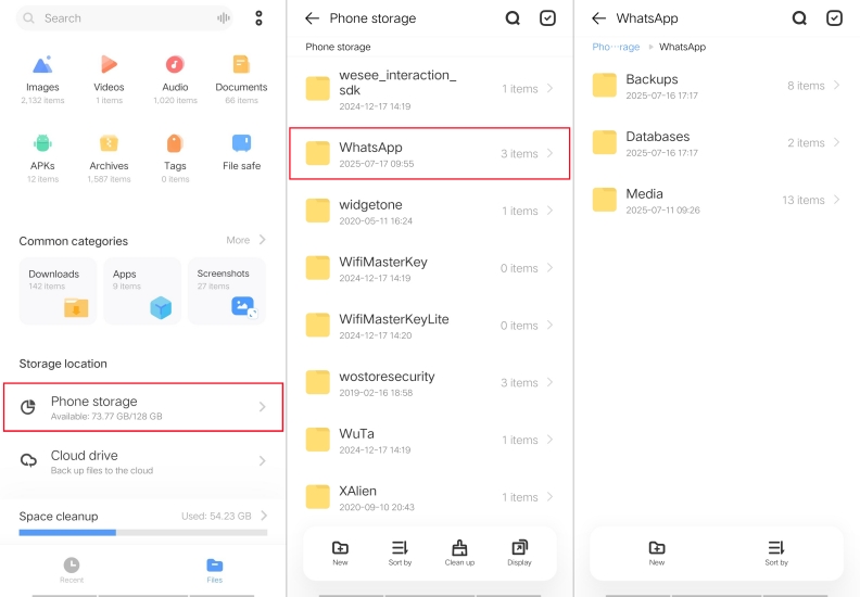 whatsapp folder on android