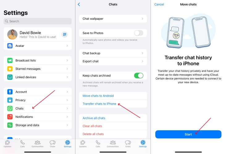 use whatsapp transfer chats